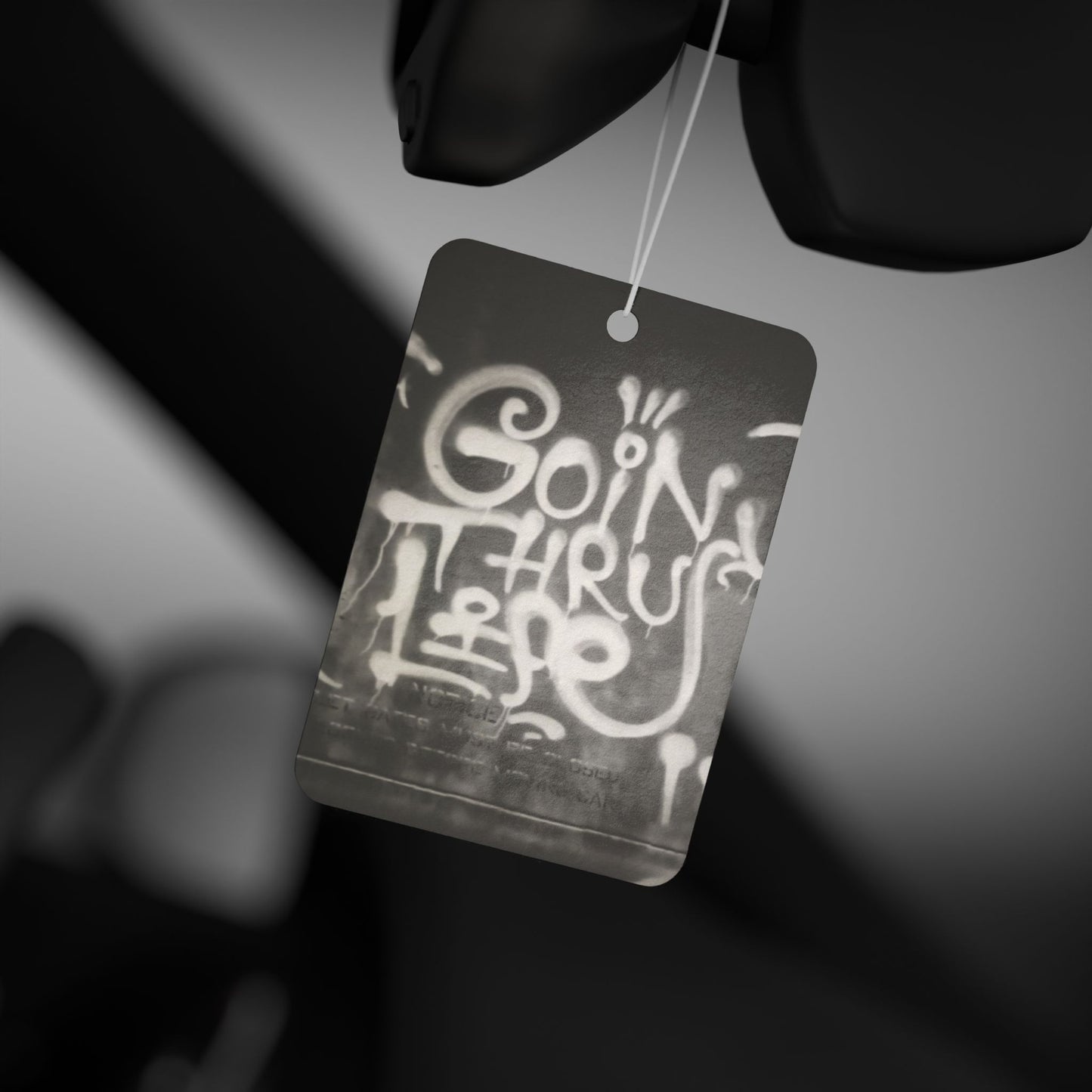 Graffiti 'Goin Thru Life' Car Air Freshener — Urban Street Art Scent Tag
