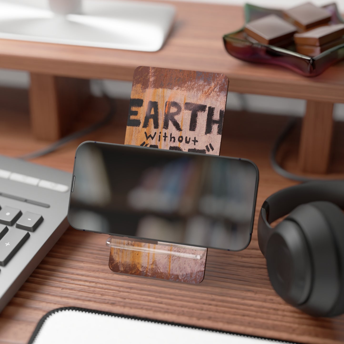 Phone Stand — "Earth Without Art Is Just 'Eh'" Mobile Display Stand