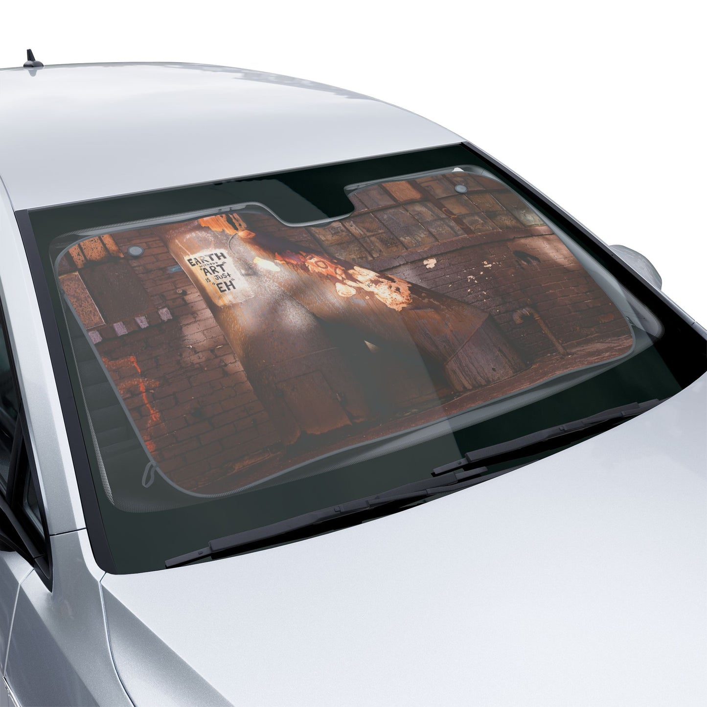 Car Sun Shades - Earth Without Art Is Just 'EH' Sun Shade for Urban Art Lovers