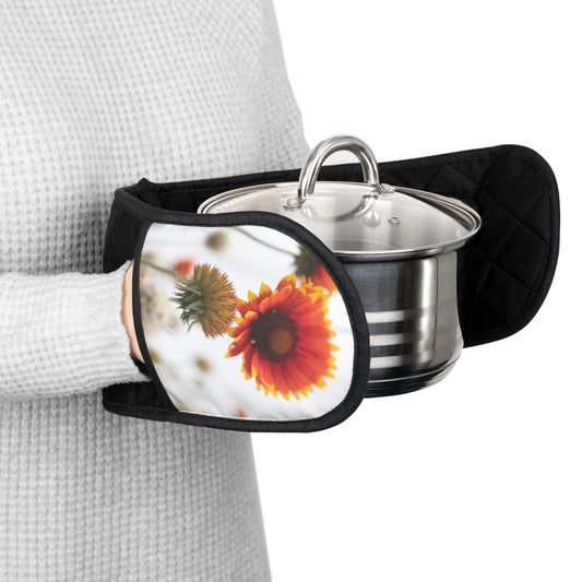 Sunflower Oven Mitts - Double-Handled Quilted Pot Holder