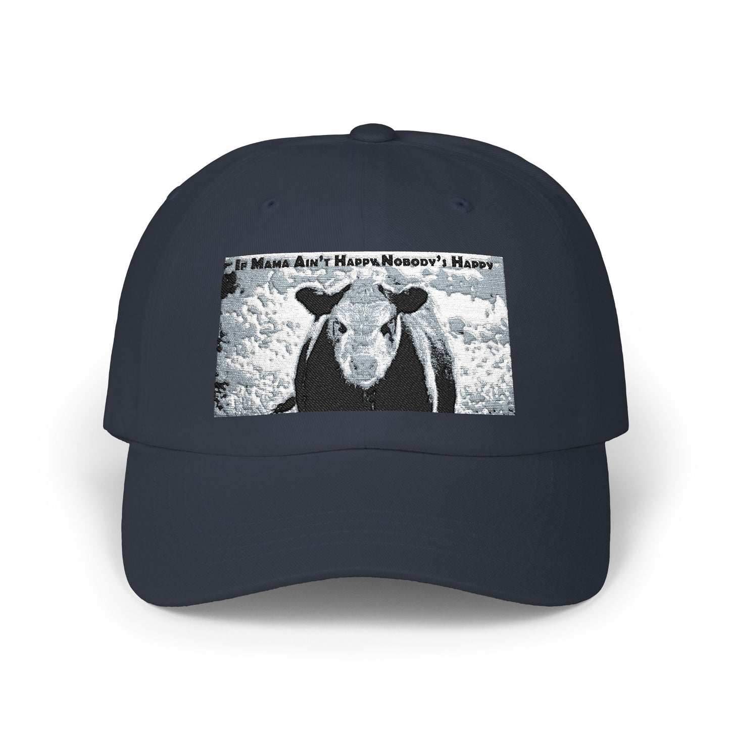 Cow Mom Classic Dad Cap, Funny Gift for Animal Lovers, Adjustable White Hat, Farm Life Accessory, Mother's Day Gift Idea