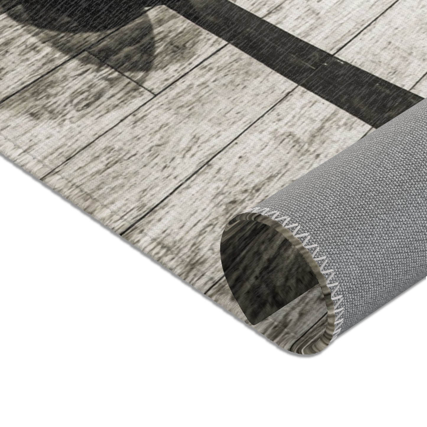 Basketball Court Area Rug — Sepia Gym Floor Decor