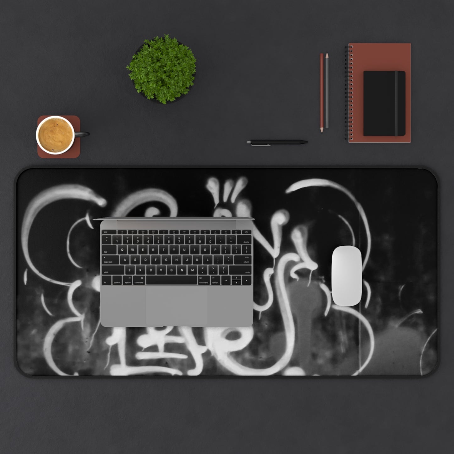 Goin' Thru Life Black Graffiti Desk Mat – Inspirational Desk Pad