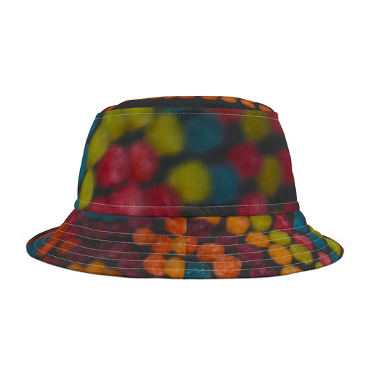 Colorful Bokeh Bucket Hat — Vibrant All-Over Print Fashion Accessory