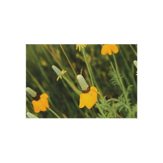 Yellow Wildflower Outdoor Rug — Floral Patio Mat for Porch & Garden