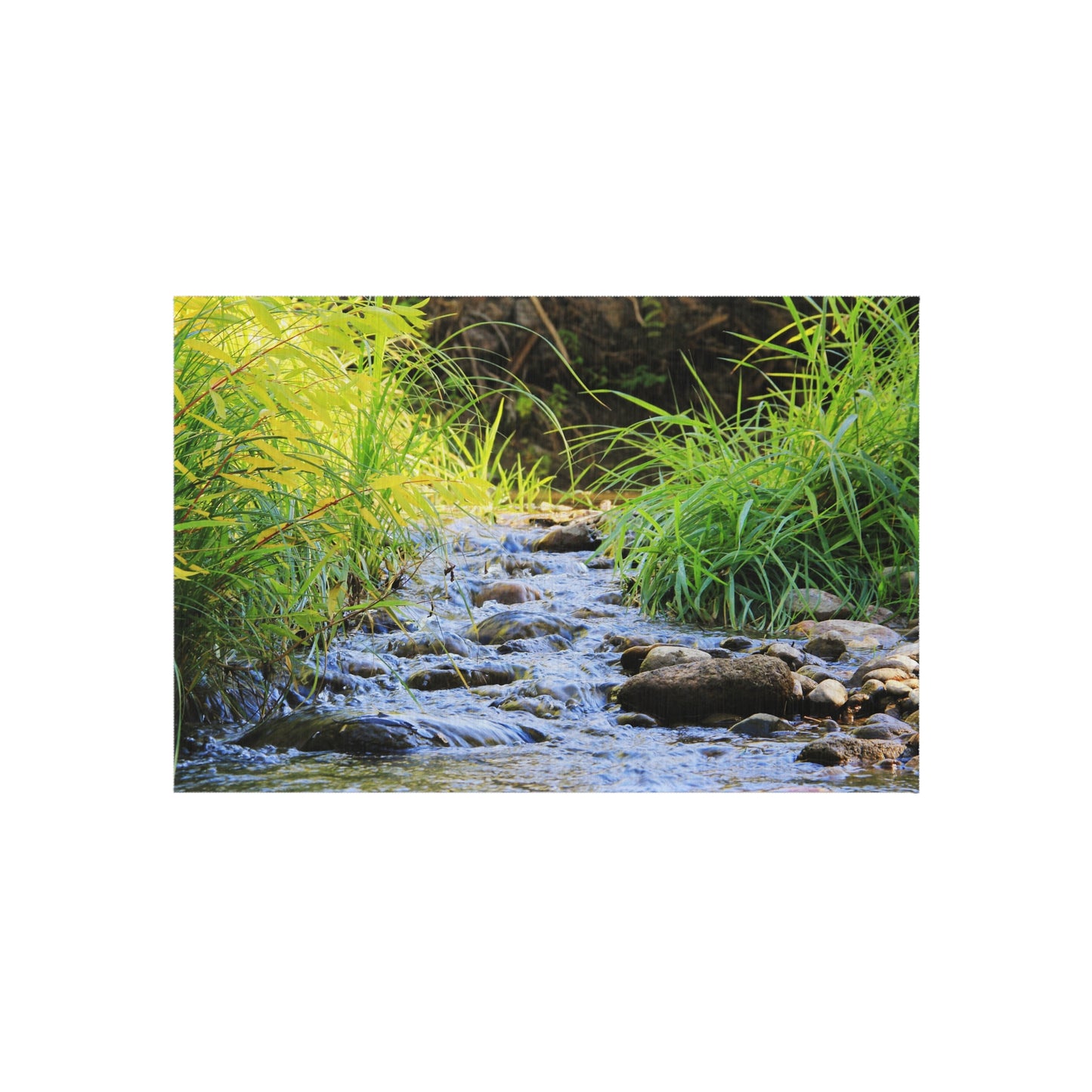 Outdoor Rug - Tranquil Stream Nature Print Patio Mat