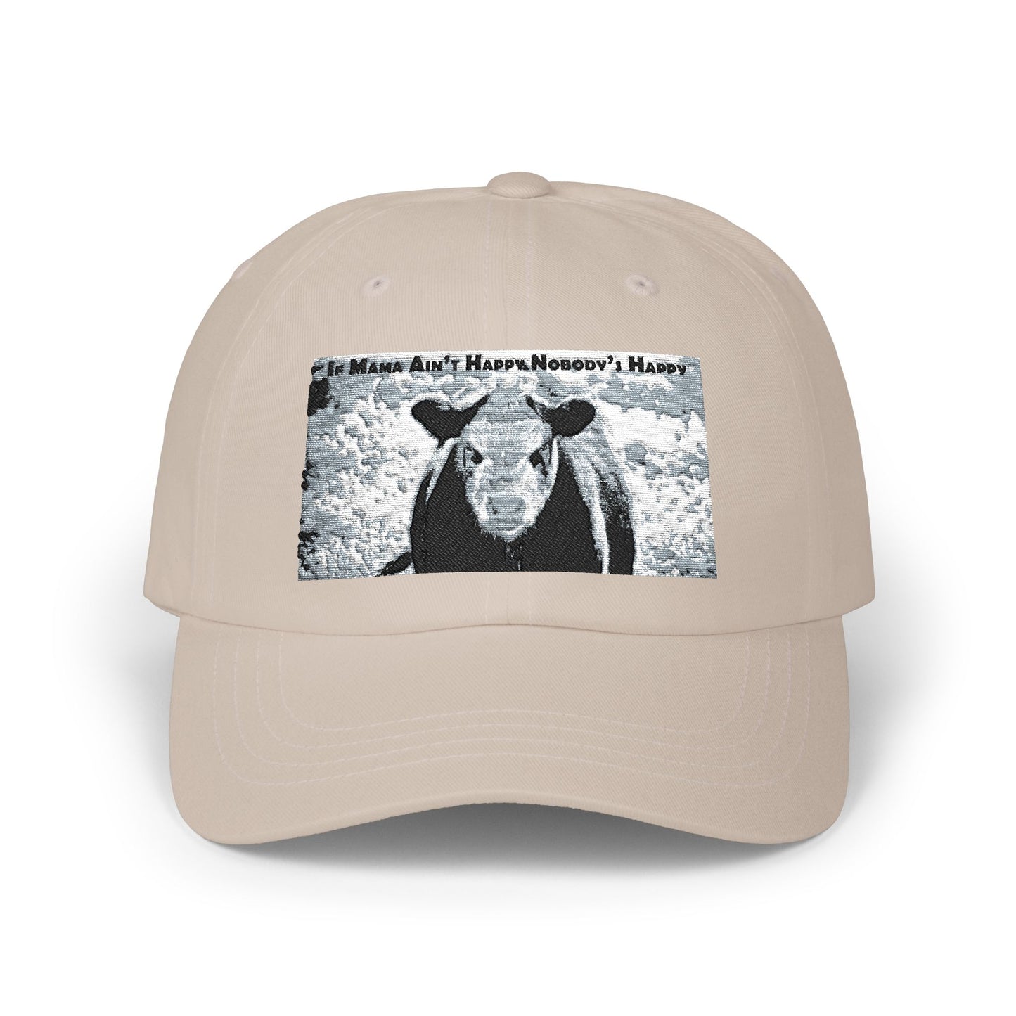 Cow Mom Classic Dad Cap, Funny Gift for Animal Lovers, Adjustable White Hat, Farm Life Accessory, Mother's Day Gift Idea