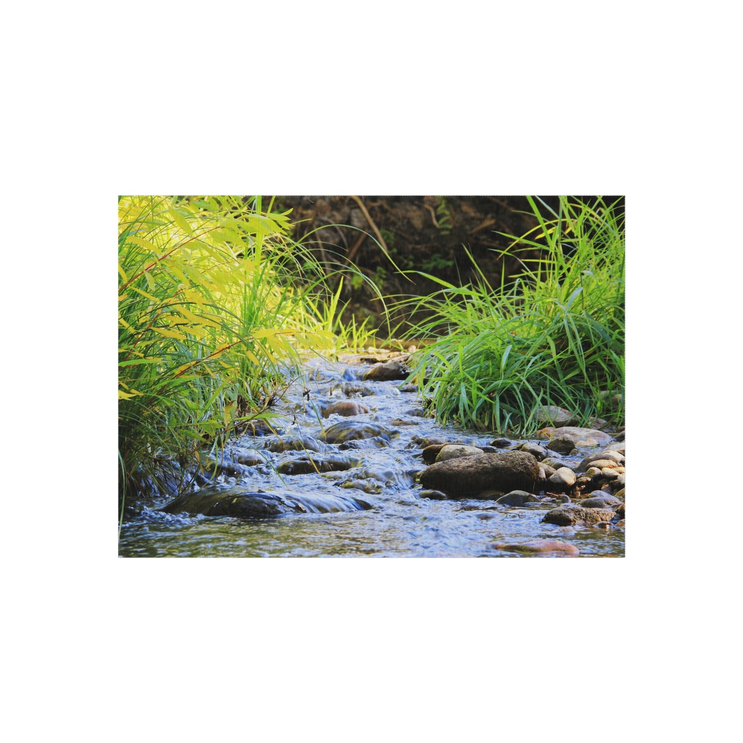 Outdoor Rug - Tranquil Stream Nature Print Patio Mat