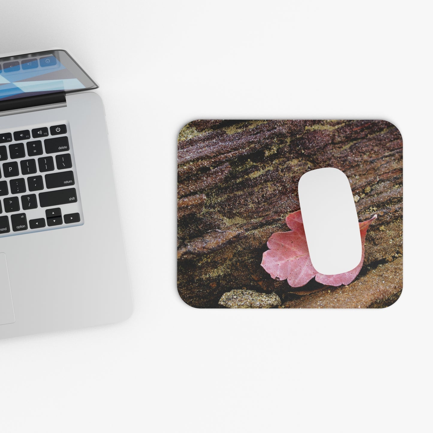 Autumn Oak Leaf Mouse Pad — Rustic Nature Desk Mat