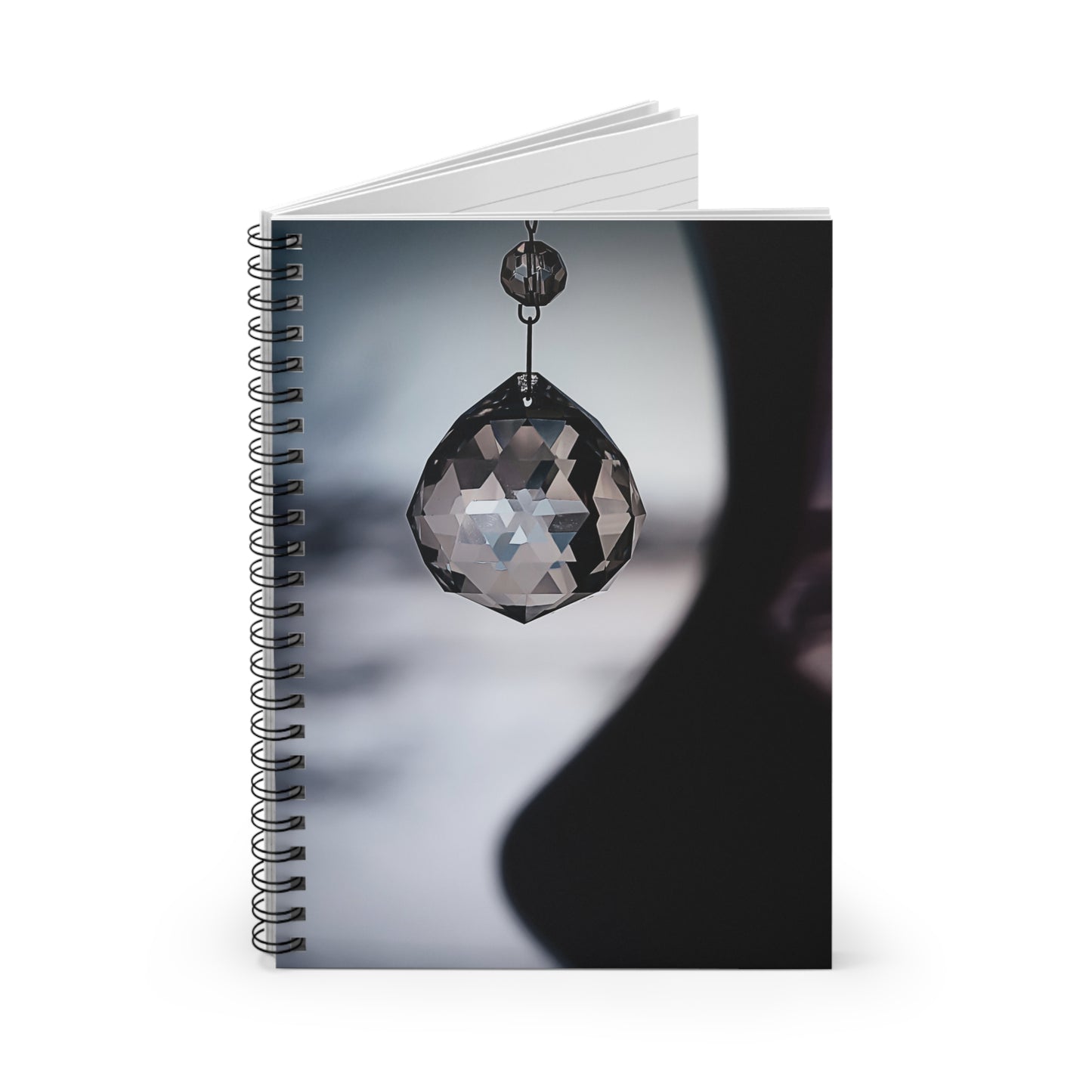 Crystal Prism Spiral Notebook — Moody Minimalist Ruled Journal
