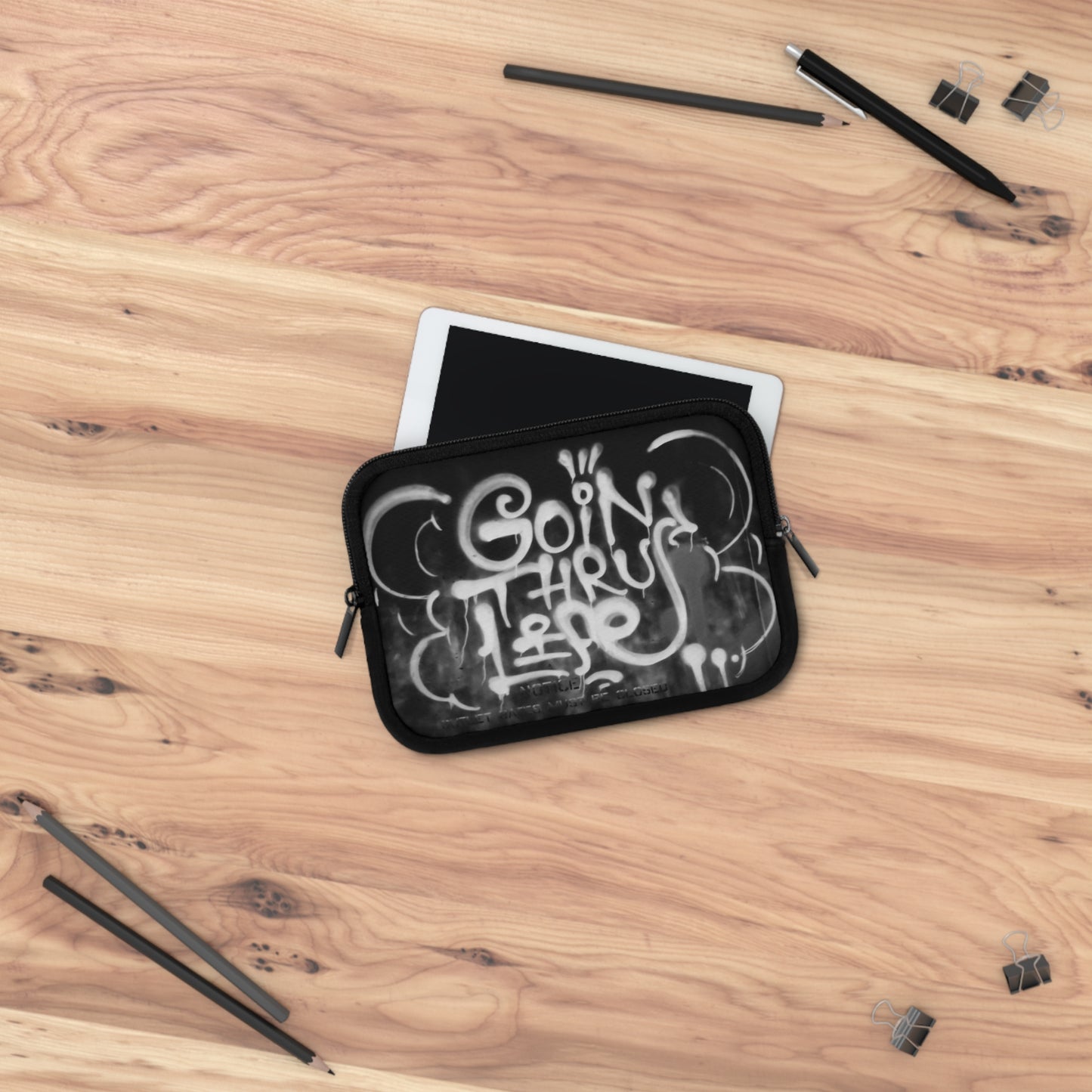 Graffiti 'Goin Thru Life' Laptop Sleeve — Urban Street Art Protective Case
