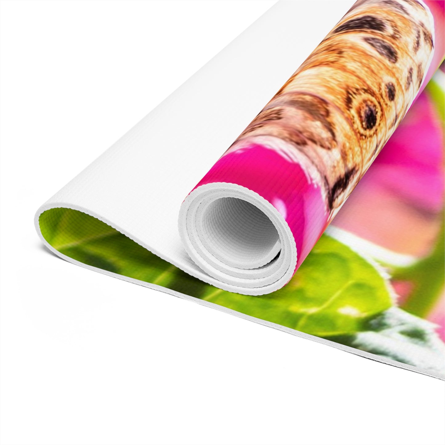 Butterfly Garden Foam Yoga Mat — Vibrant Floral Nature Print
