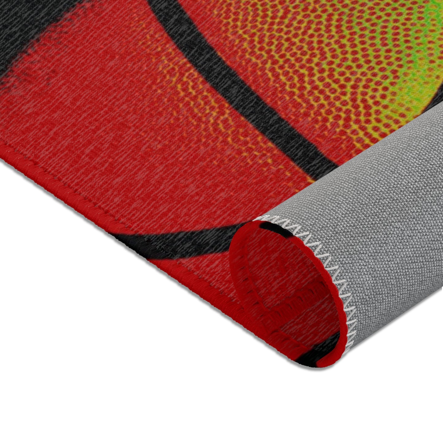 Basketball Court Area Rug — Colorful Sports Playroom Accent Rug