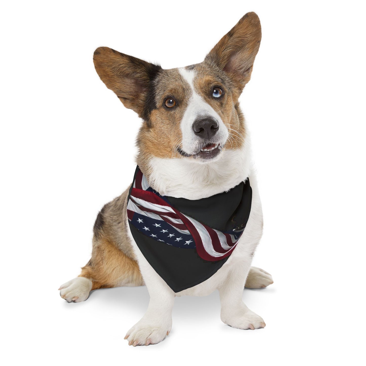 American Flag Pet Bandana Collar - Patriotic Dog & Cat Accessory for 4th of July, Memorial Day, Veterans Day