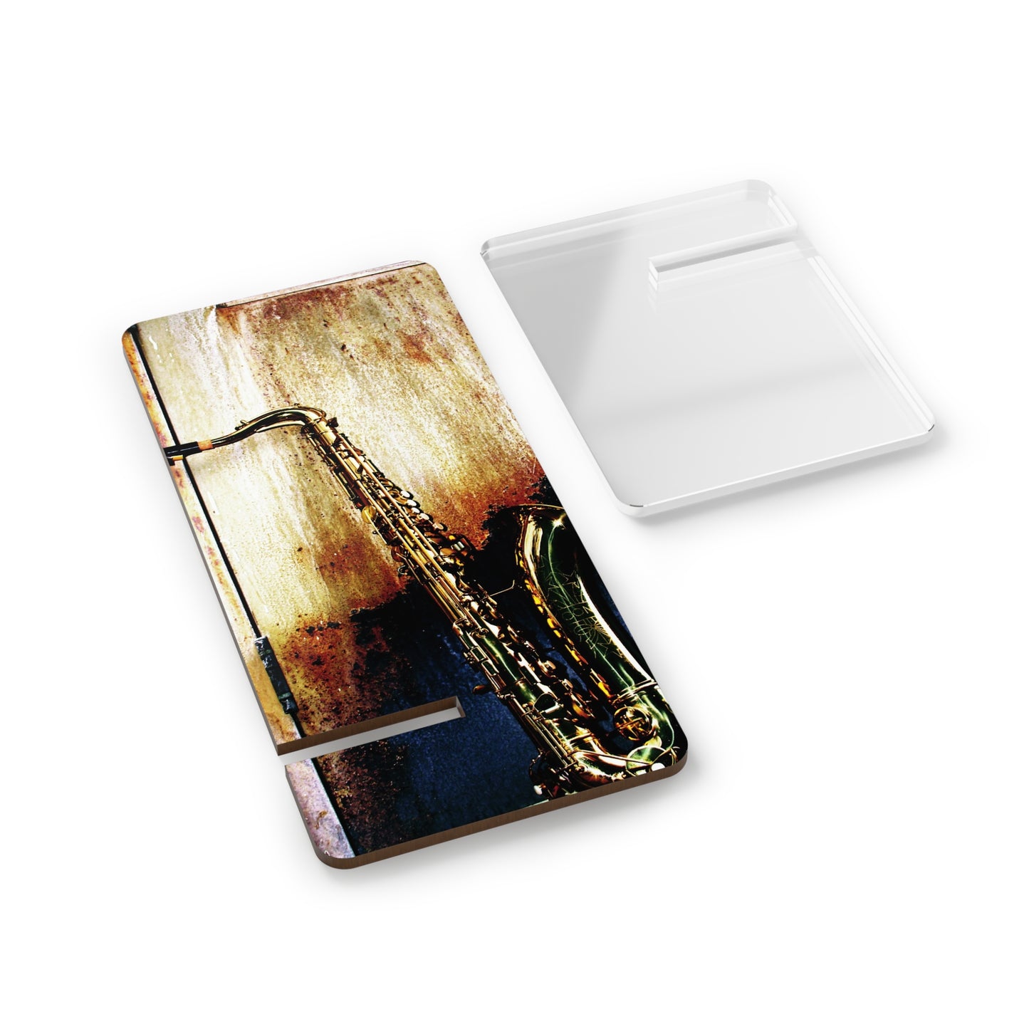Saxophone Art Phone Stand – Vintage Music Smartphone Display
