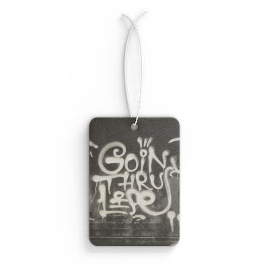 Graffiti 'Goin Thru Life' Car Air Freshener — Urban Street Art Scent Tag
