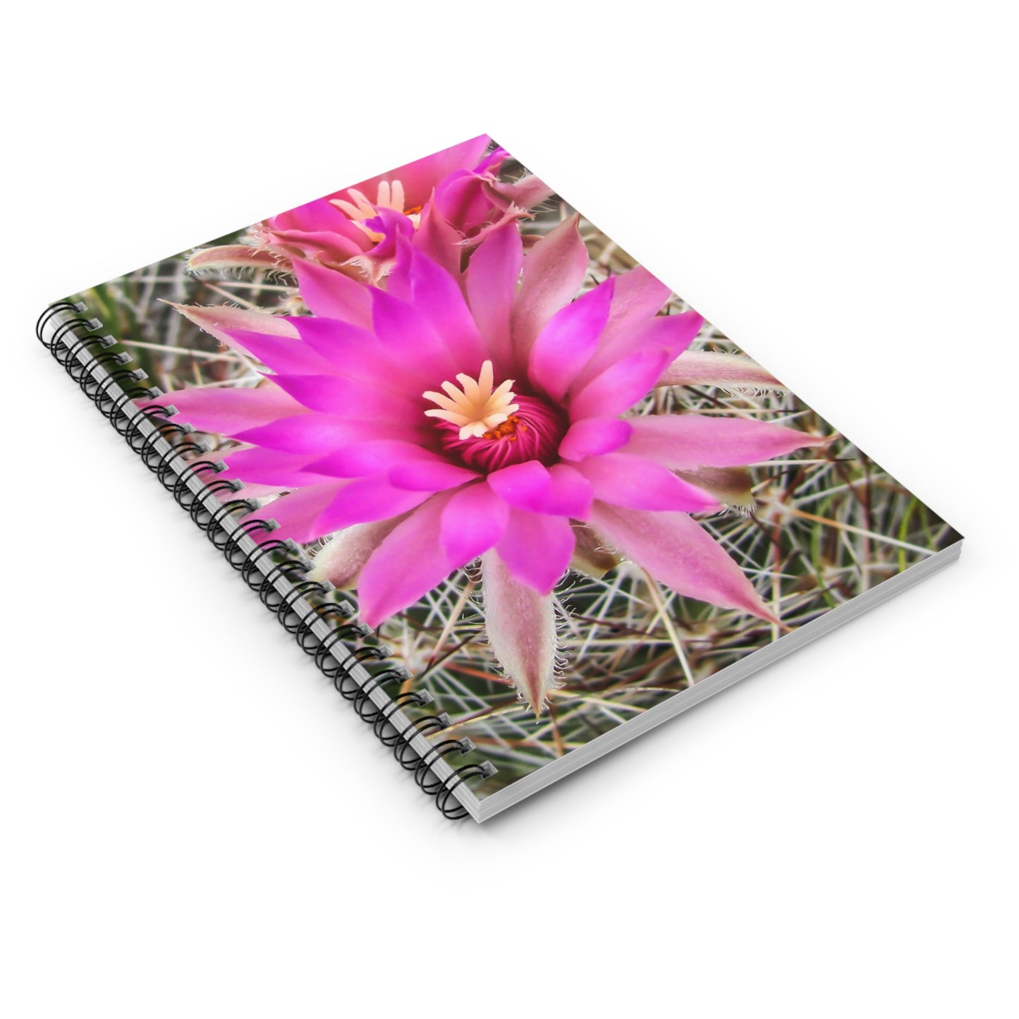 Pink Cactus Bloom Spiral Notebook — Ruled Journal for Notes & Sketches