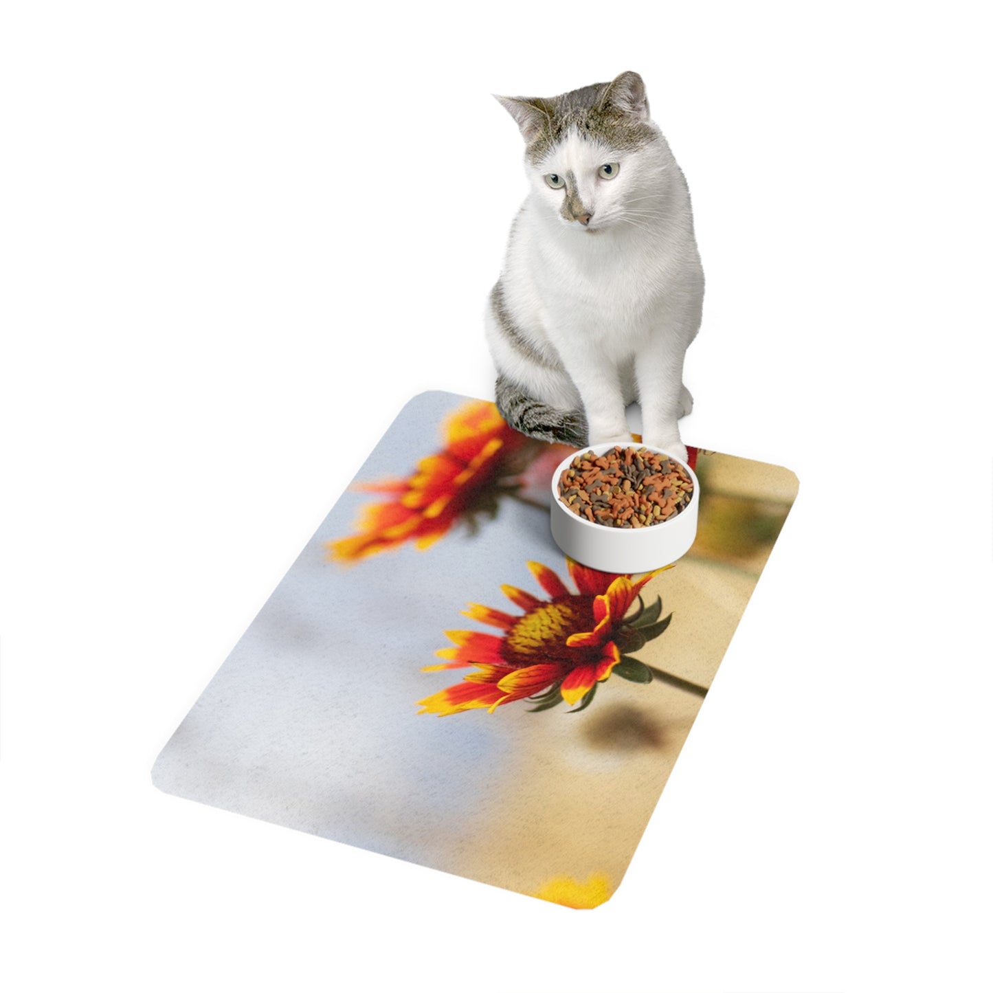 Floral Sunrise Pet Food Mat (12x18)
