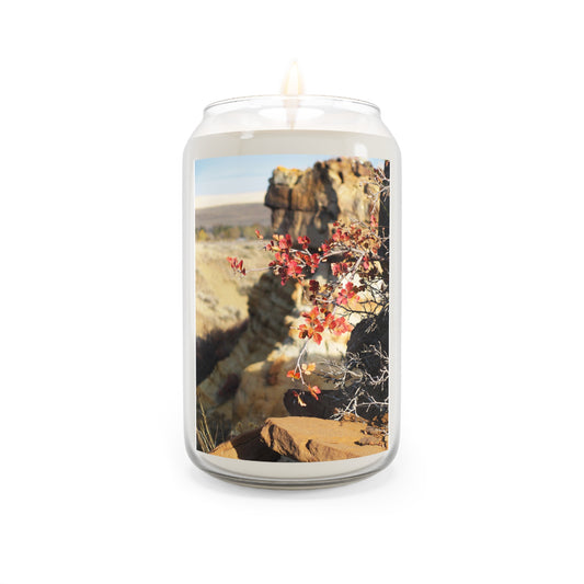 Autumn Canyon Soy Candle — 13.75oz Scented Jar (Fall Leaves & Desert Scenery)