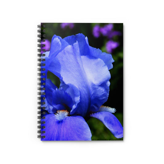Blue Iris Spiral Notebook – Floral Ruled Journal for Botanists & Gardeners