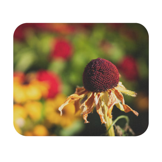 Floral Rustic Coneflower Mouse Pad – Vintage Garden Desk Mat