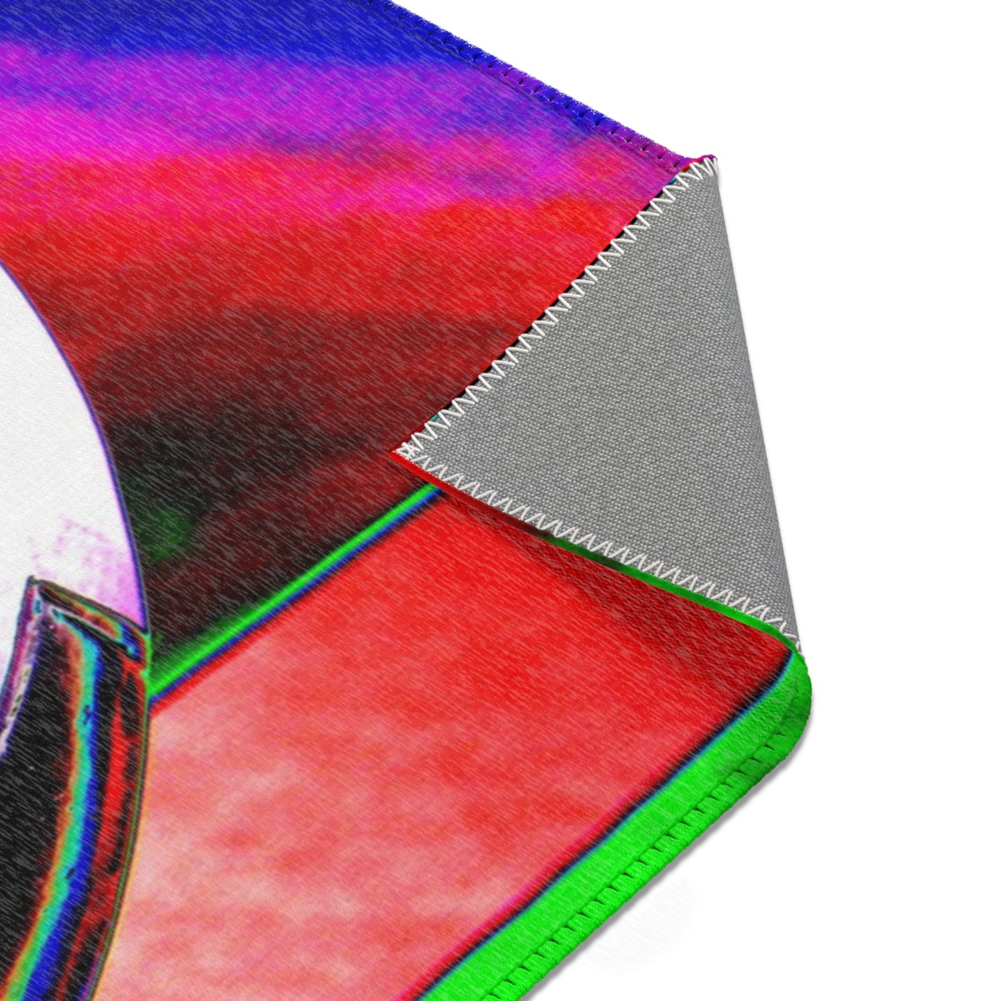 Neon Soccer Art Area Rug — Vibrant Psychedelic Football Decor