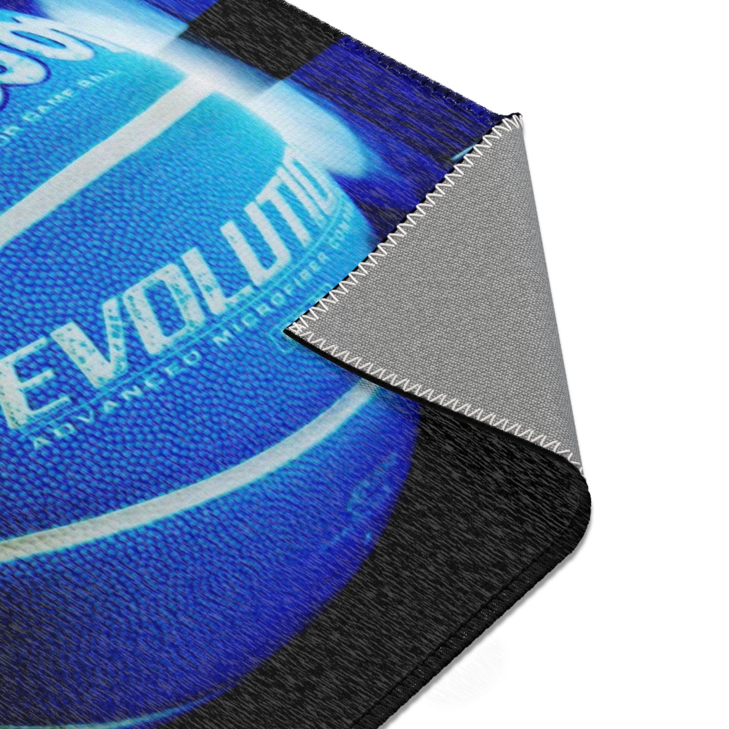 Blue Glow Basketball Area Rug — Wilson Logo Sports Room Accent Rug