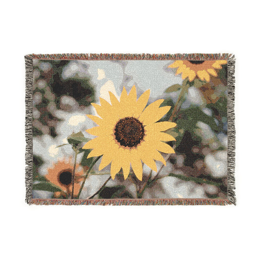 Sunflower Woven Throw Blanket — Cozy Floral Home Décor