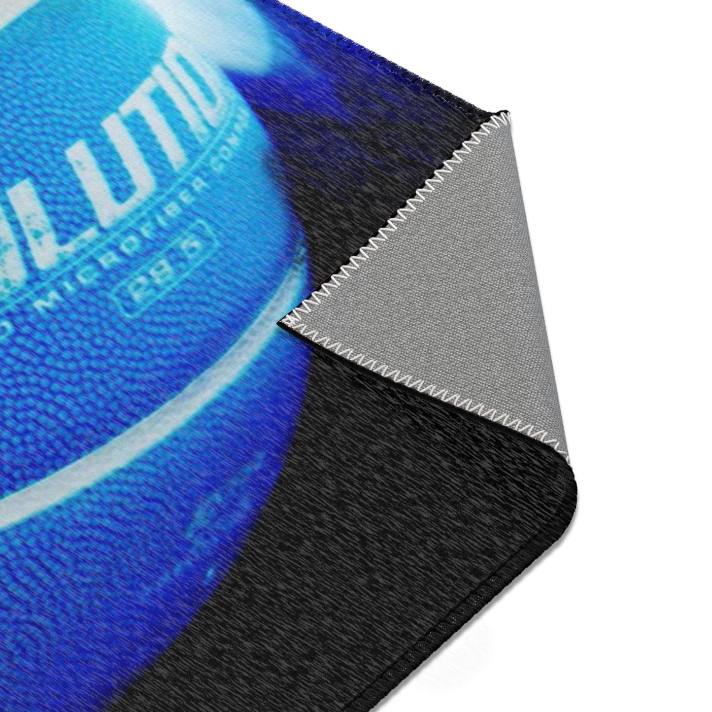 Blue Glow Basketball Area Rug — Wilson Logo Sports Room Accent Rug