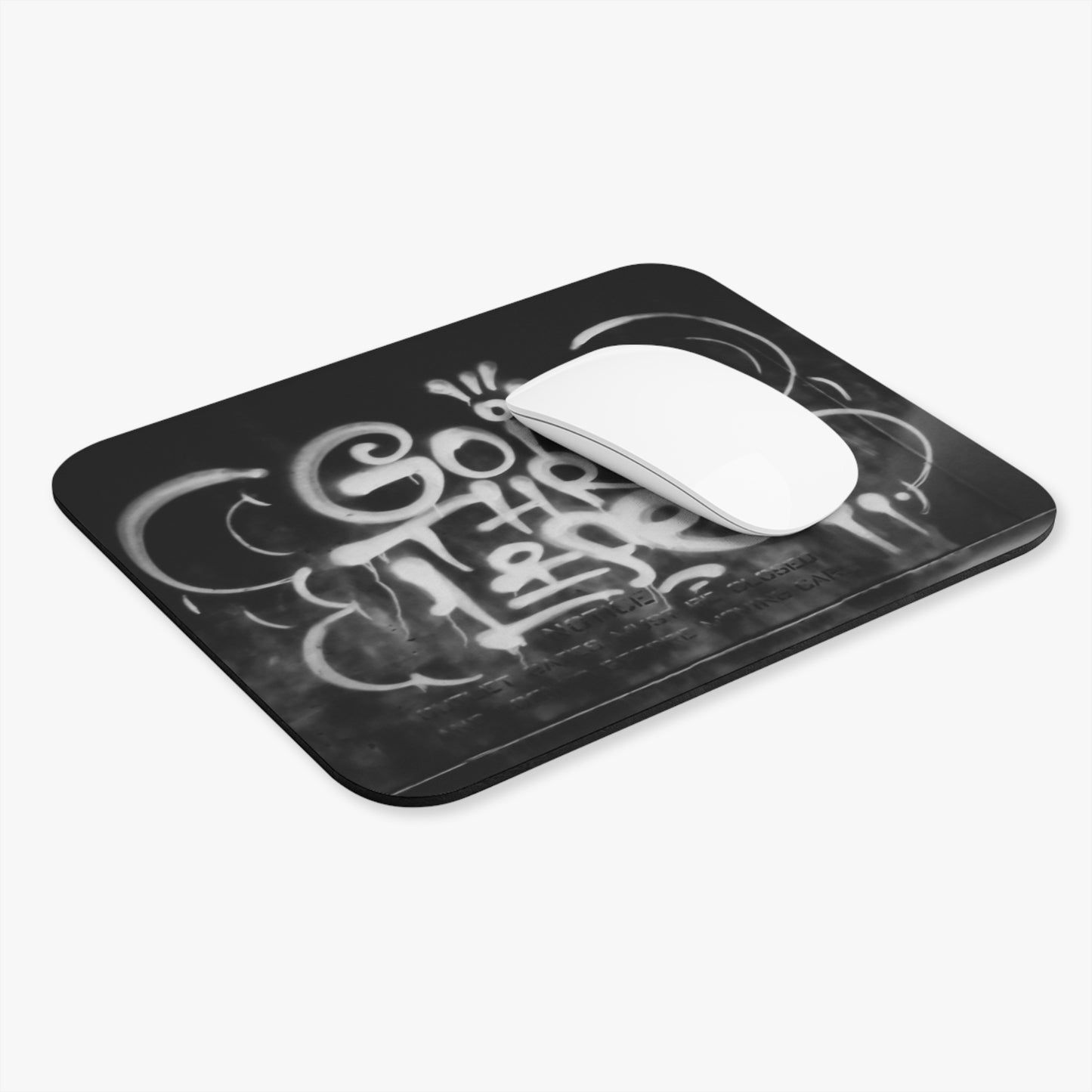 Goin' Thru Life Graffiti Mouse Pad — Black Urban Desk Mat