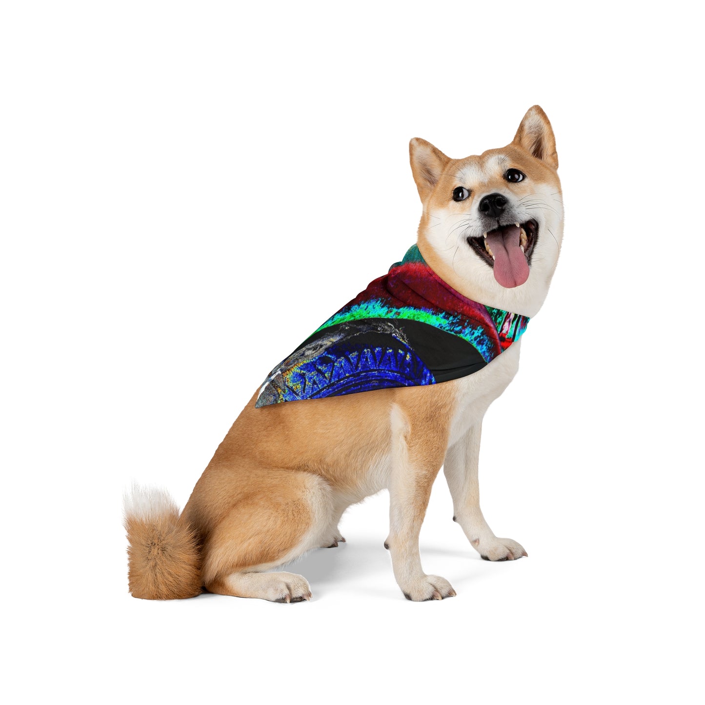Abstract Color Splash Pet Bandana — Vibrant Multicolor Dog & Cat Scarf