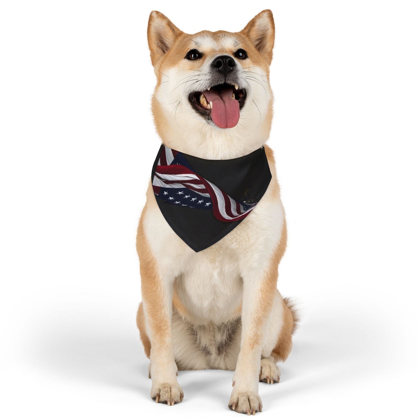 American Flag Pet Bandana Collar - Patriotic Dog & Cat Accessory for 4th of July, Memorial Day, Veterans Day