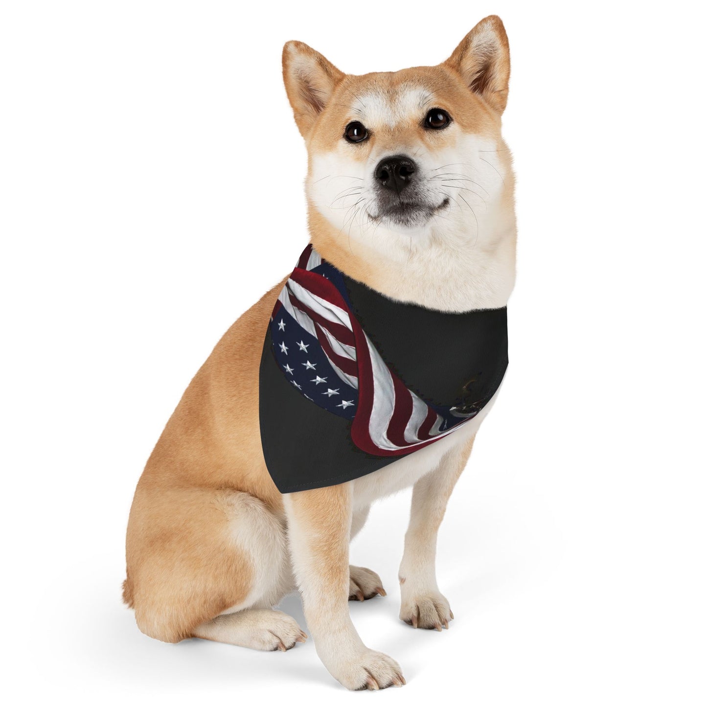 American Flag Pet Bandana Collar - Patriotic Dog & Cat Accessory for 4th of July, Memorial Day, Veterans Day