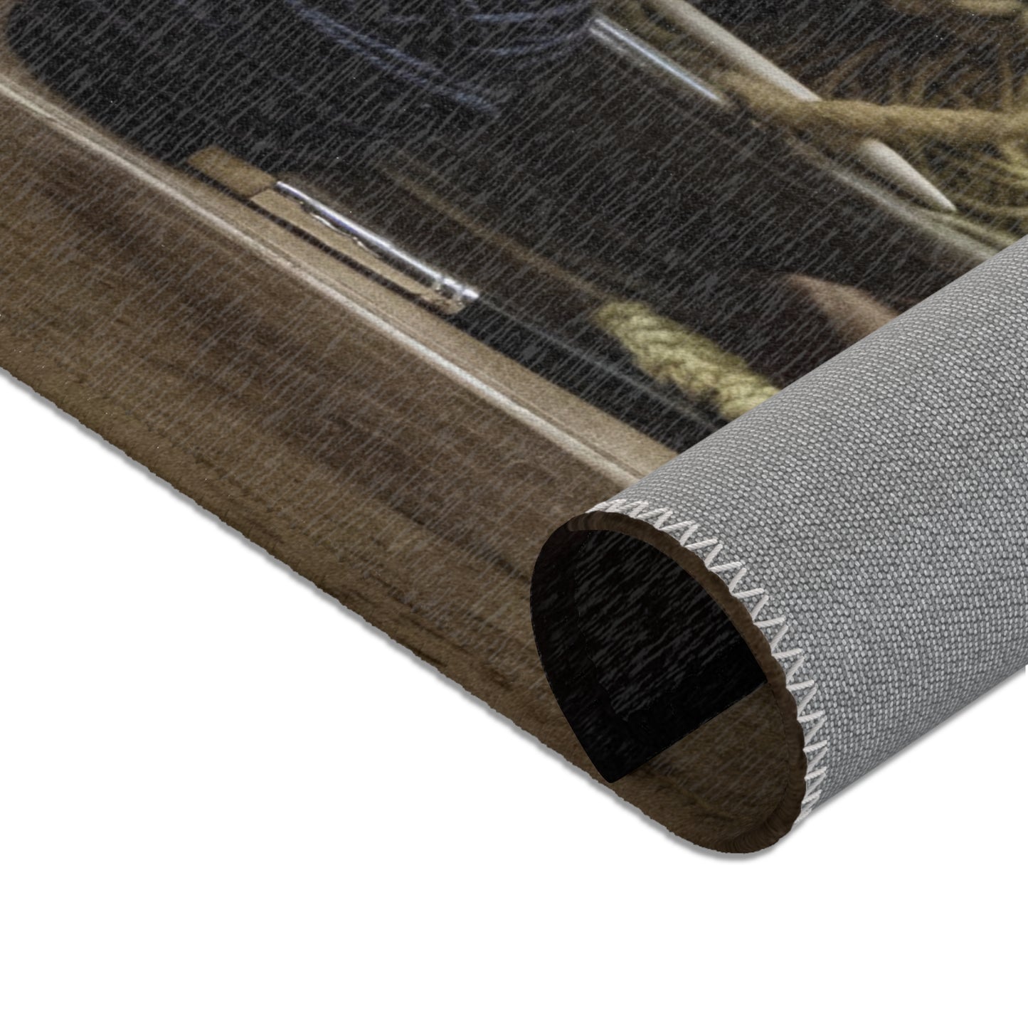 Knitted Yarn & Needles Area Rug - Cozy Crafting Home Decor