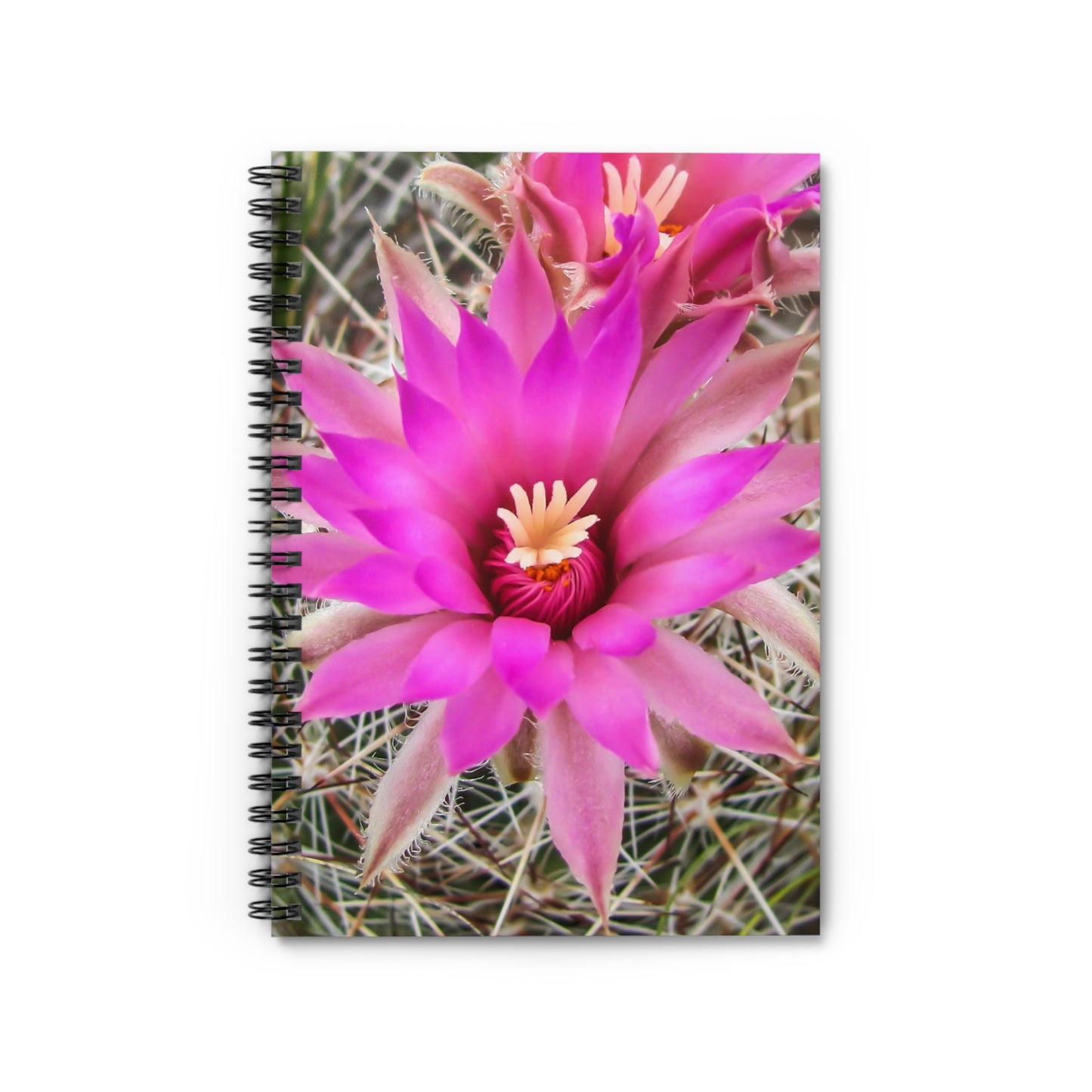 Pink Cactus Bloom Spiral Notebook — Ruled Journal for Notes & Sketches