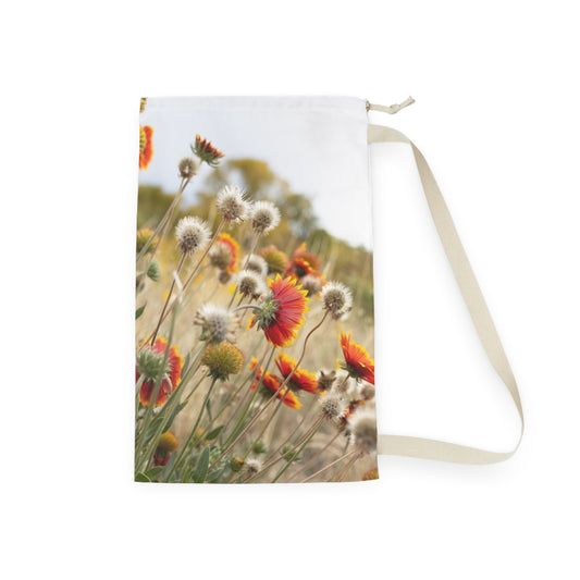 Wildflower Laundry Bag — Boho Floral Drawstring Laundry Tote