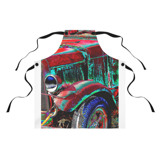 Vintage Car Apron, Retro Cooking Gift, Kitchen Chef Apron, Gifts for Him, BBQ Apron, Car Enthusiast Gift, Colorful Cooking Gear