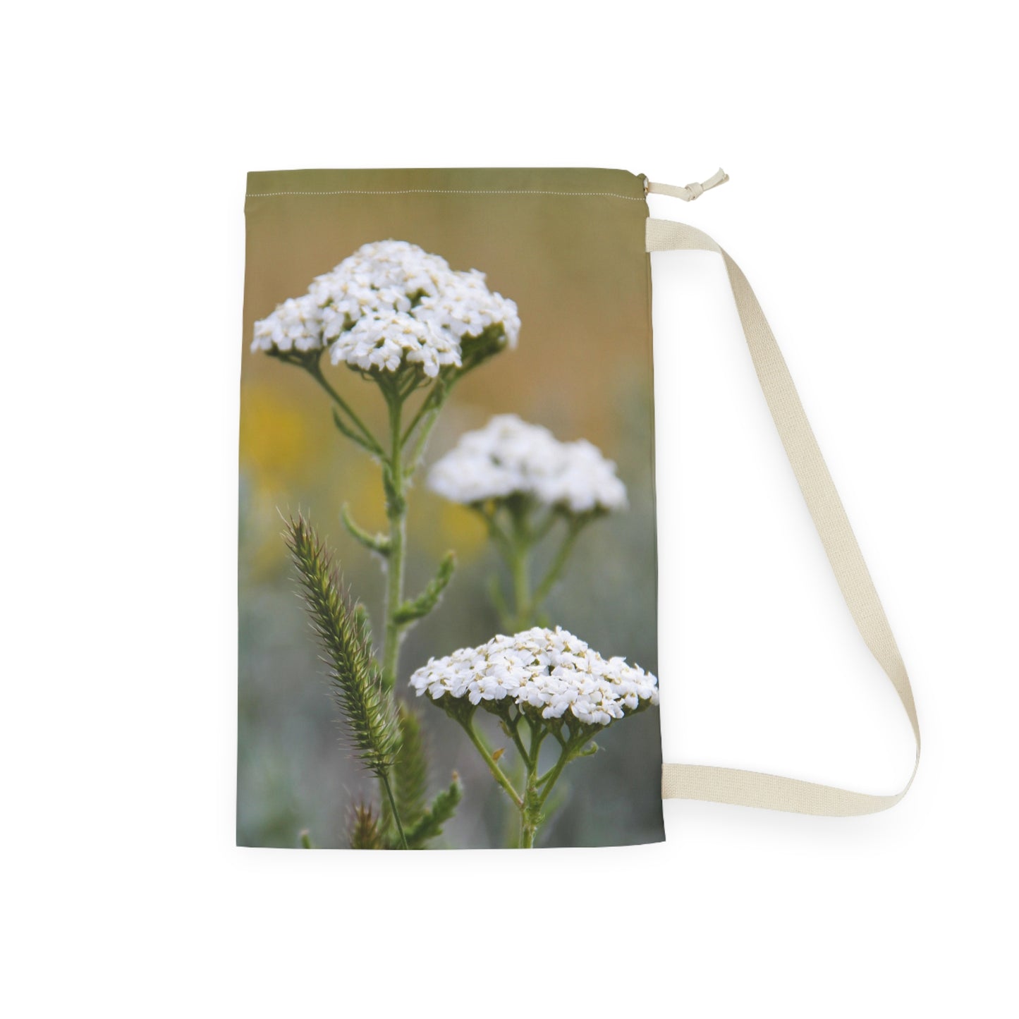 Floral Yarrow Laundry Bag – Botanical Drawstring Laundry Sack