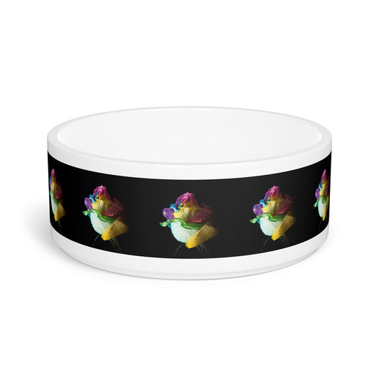 Pet Bowl - Rainbow Rose Design