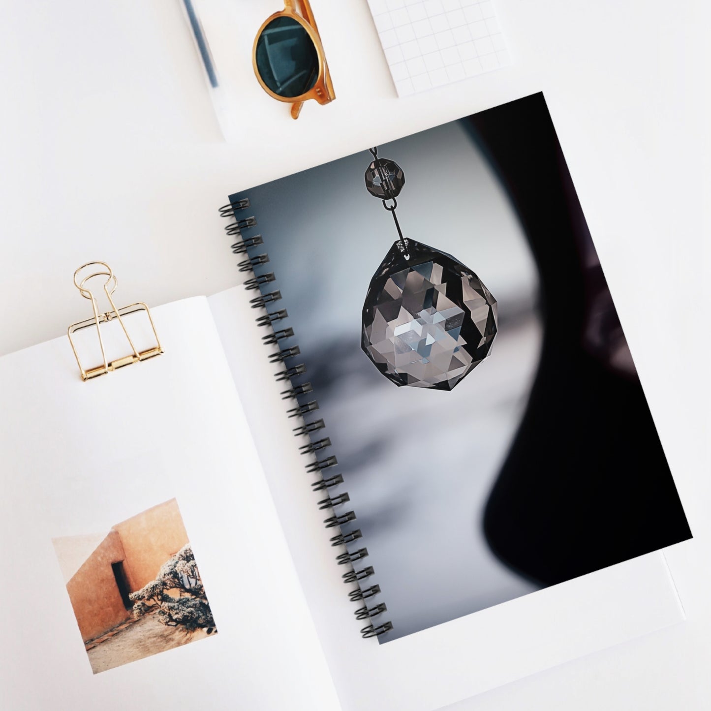Crystal Prism Spiral Notebook — Moody Minimalist Ruled Journal