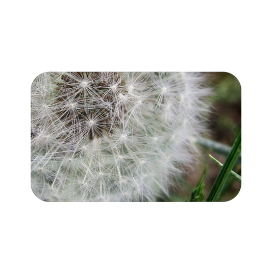 Dandelion Close-Up Bath Mat — Soft Botanical Nature Bathroom Rug