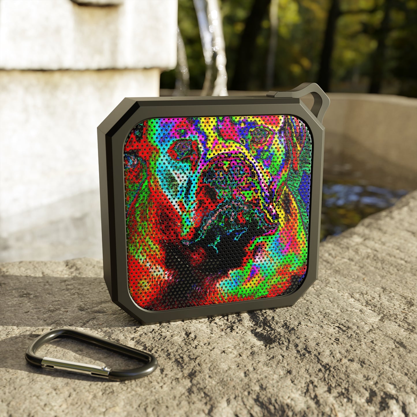 Bluetooth Speaker — Vibrant Psychedelic Bulldog Outdoor Speaker