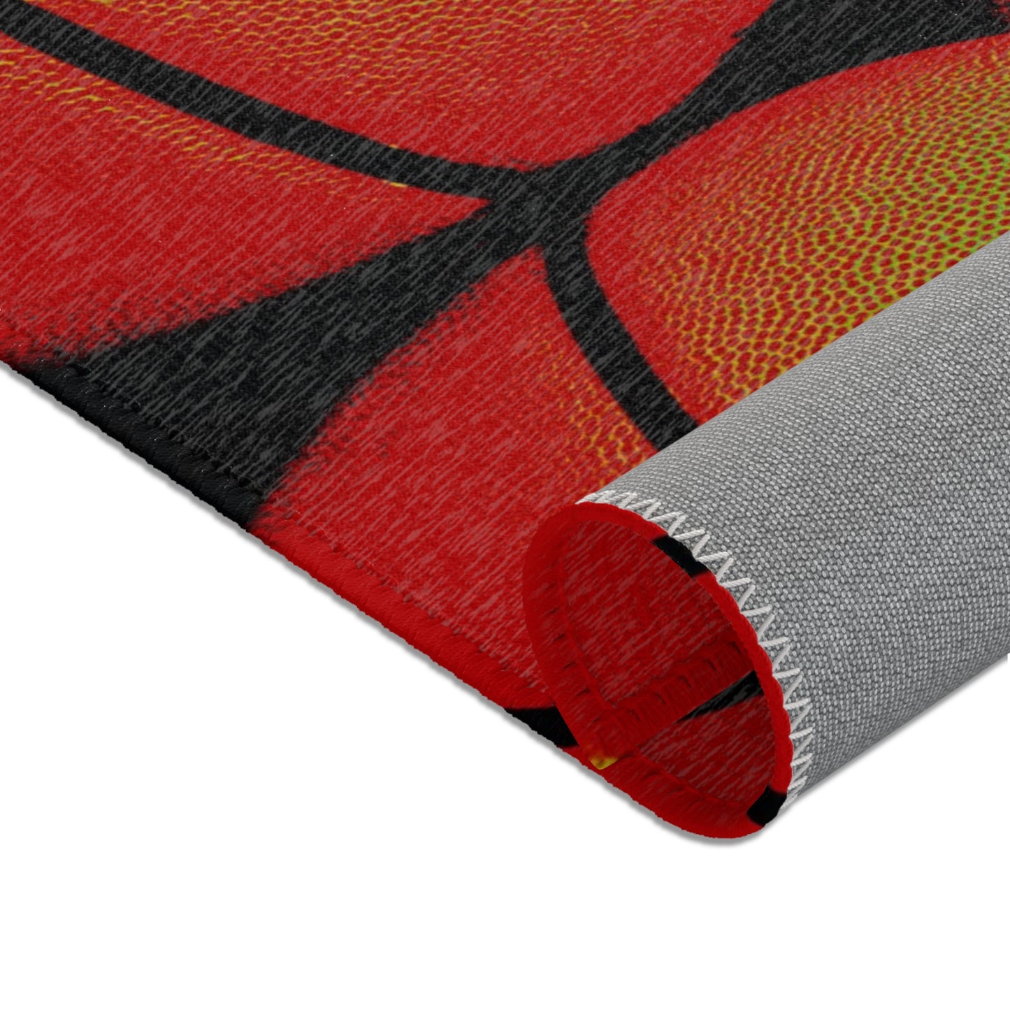 Basketball Court Area Rug — Colorful Sports Playroom Accent Rug