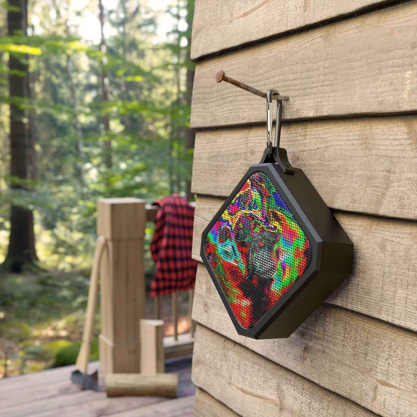 Bluetooth Speaker — Vibrant Psychedelic Bulldog Outdoor Speaker
