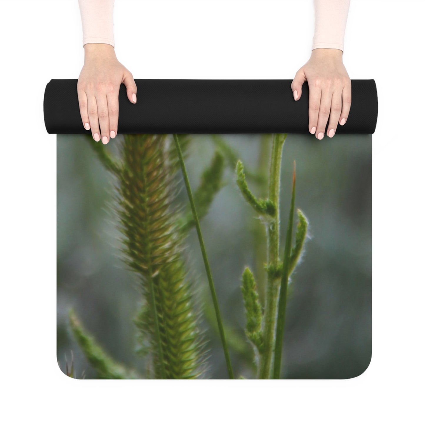 Wildflower Rubber Yoga Mat — White Yarrow Botanical Design