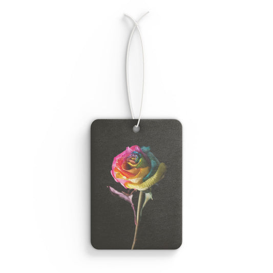 Rainbow Rose Car Air Freshener