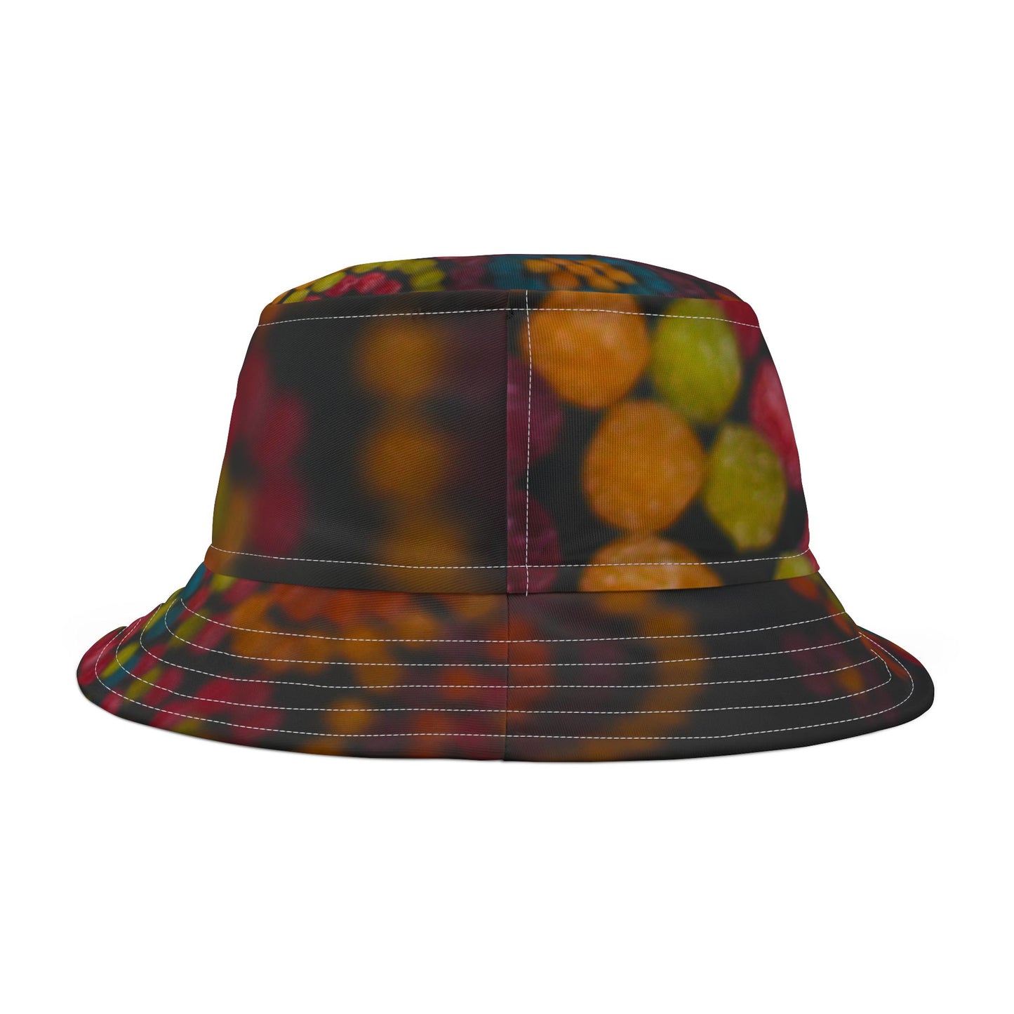 Colorful Bokeh Bucket Hat — Vibrant All-Over Print Fashion Accessory