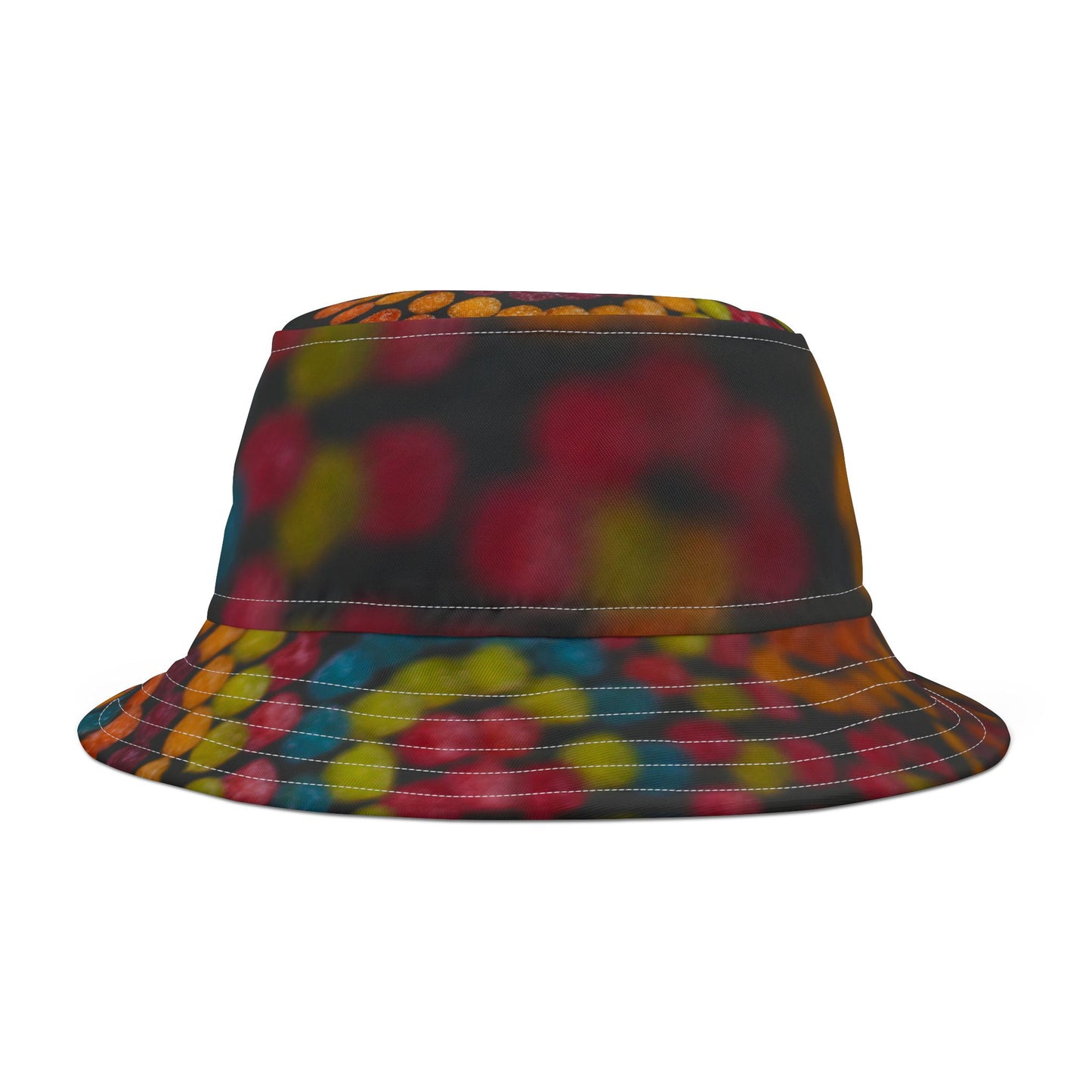 Colorful Bokeh Bucket Hat — Vibrant All-Over Print Fashion Accessory