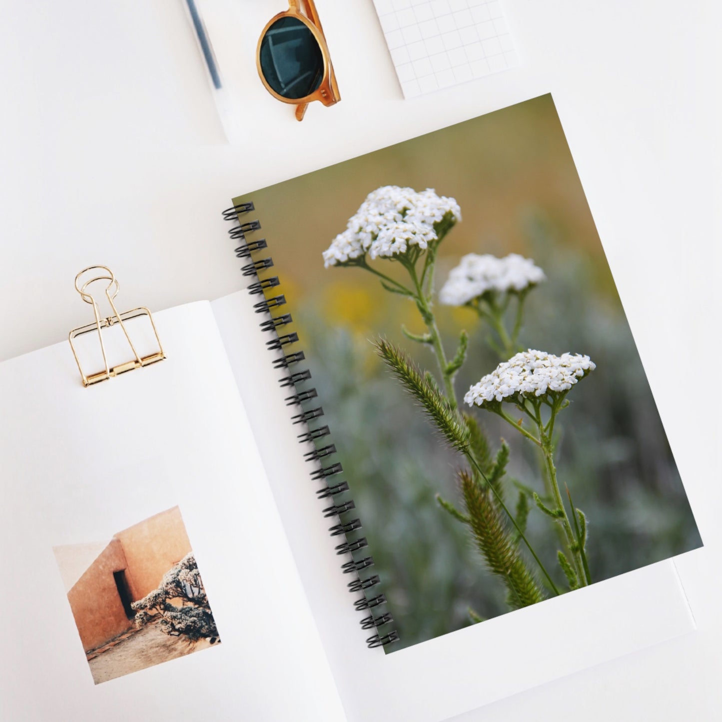 Wildflower Yarrow Spiral Notebook — Ruled Journal for Notes & Nature Lovers