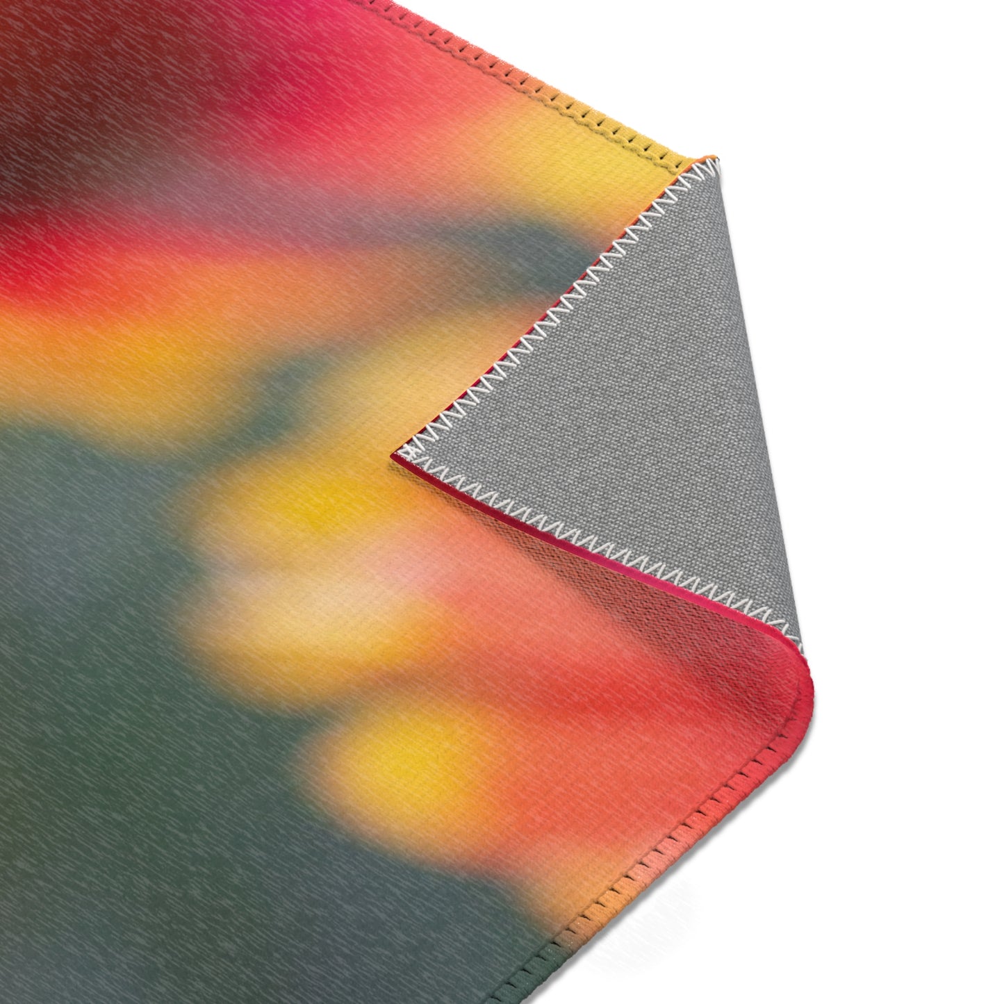 Floral Sunburst Area Rug — Vibrant Red & Yellow Gaillardia Accent Rug